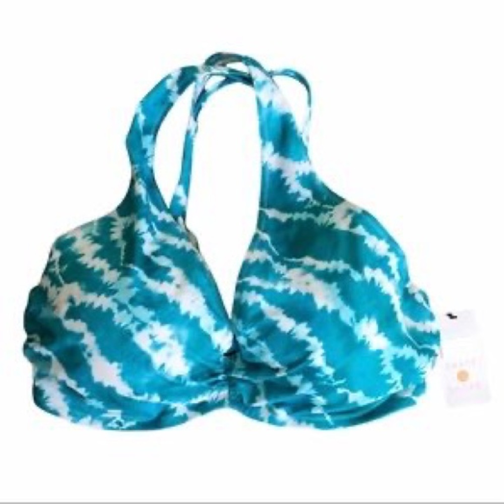 Women's Lightly Lined Triangle Bikini Top Tie Dye Adjustable NWT